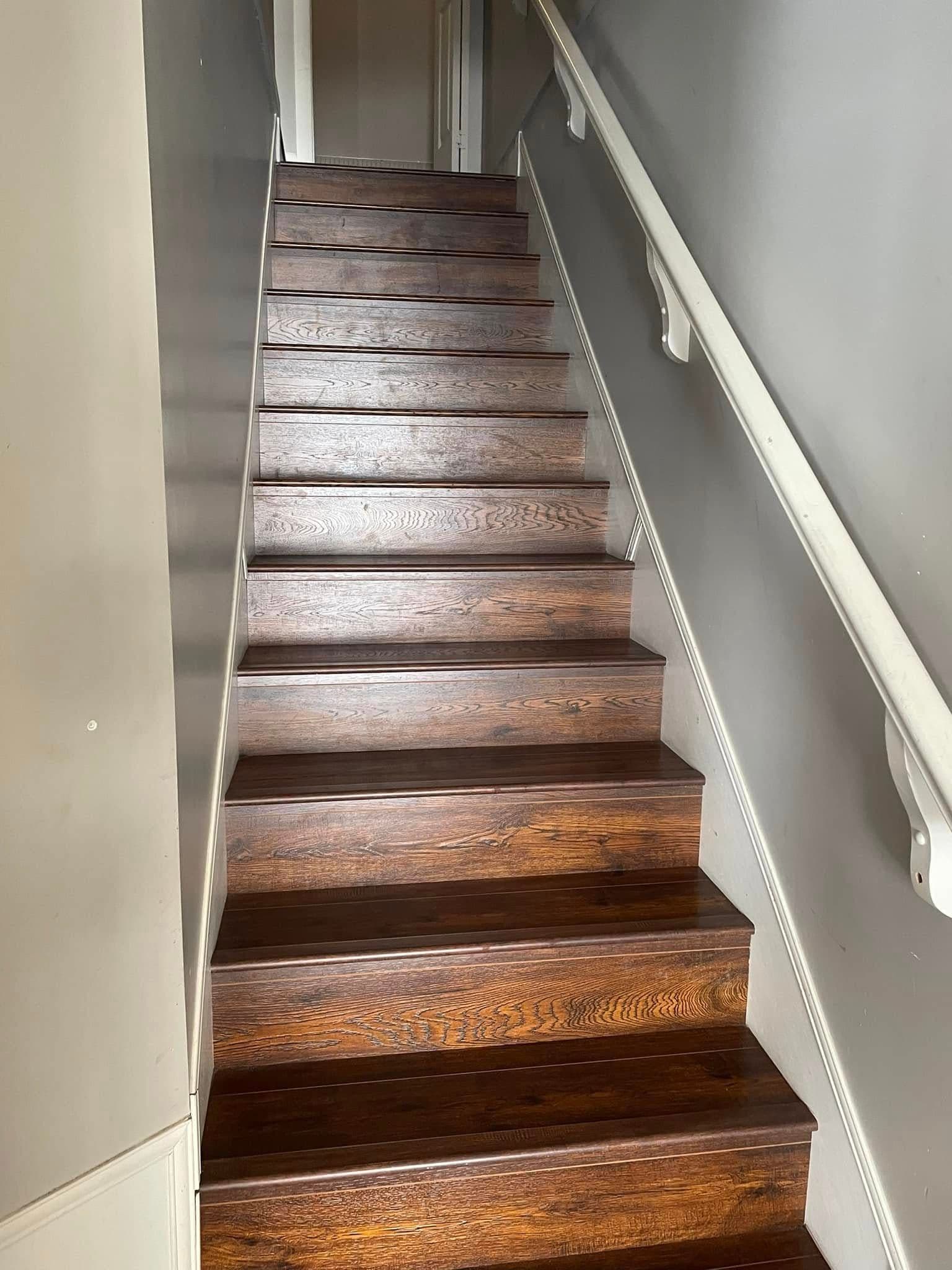 Hardwood Staircase — Restored Shine