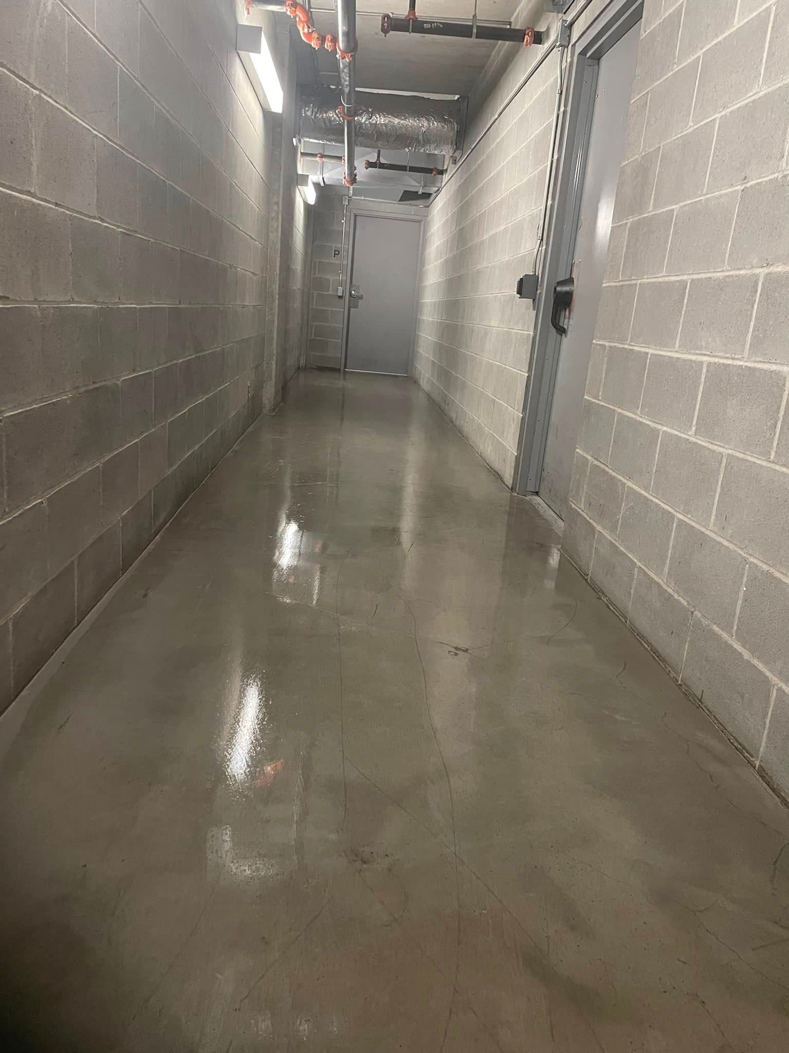 Floor Polishing — In Progress